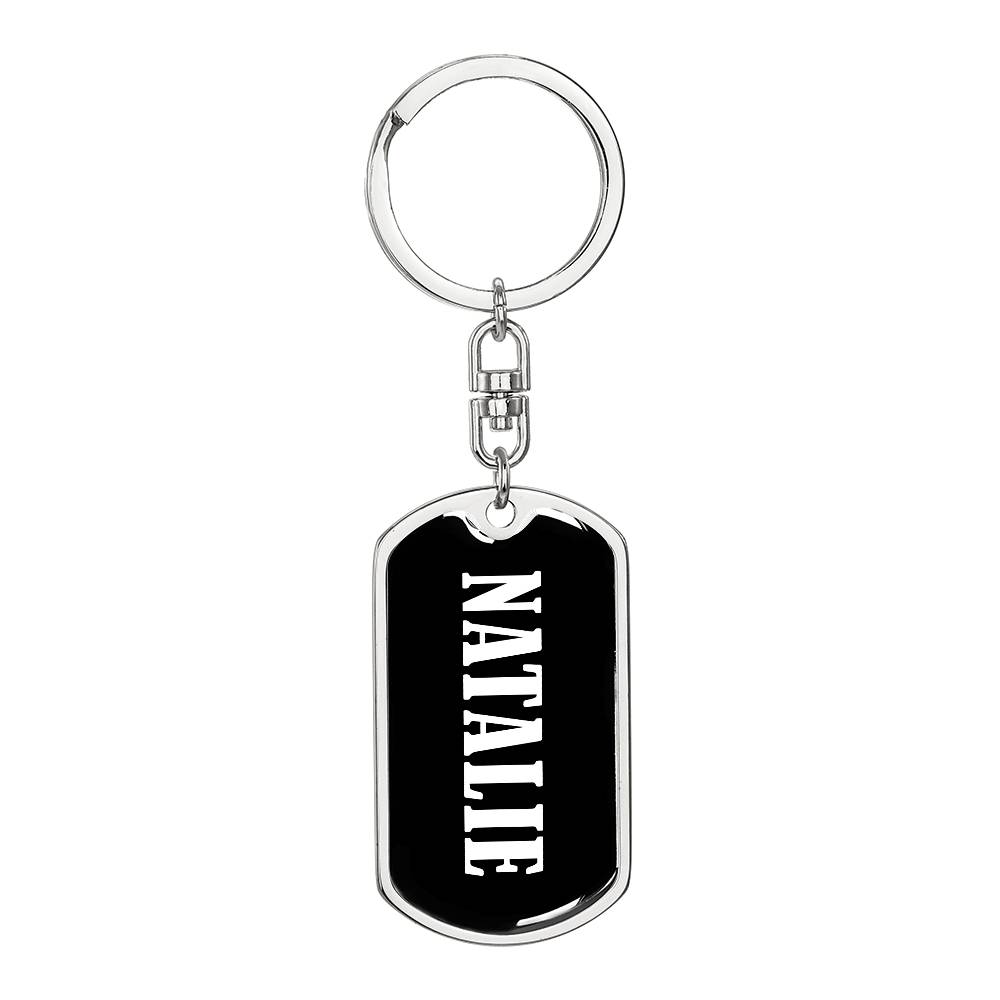 Natalie v01w - Luxury Dog Tag Keychain