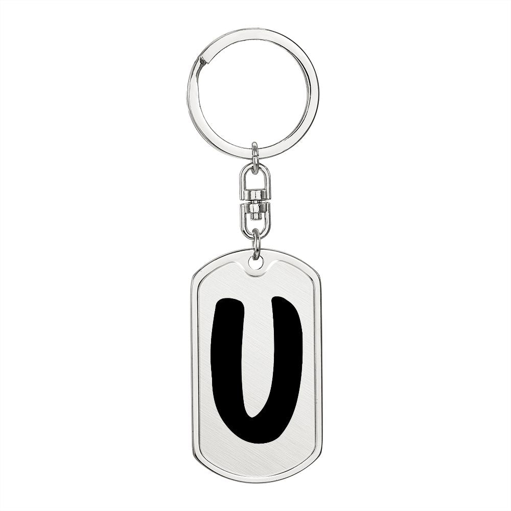 Initial U v1b - Luxury Dog Tag Keychain