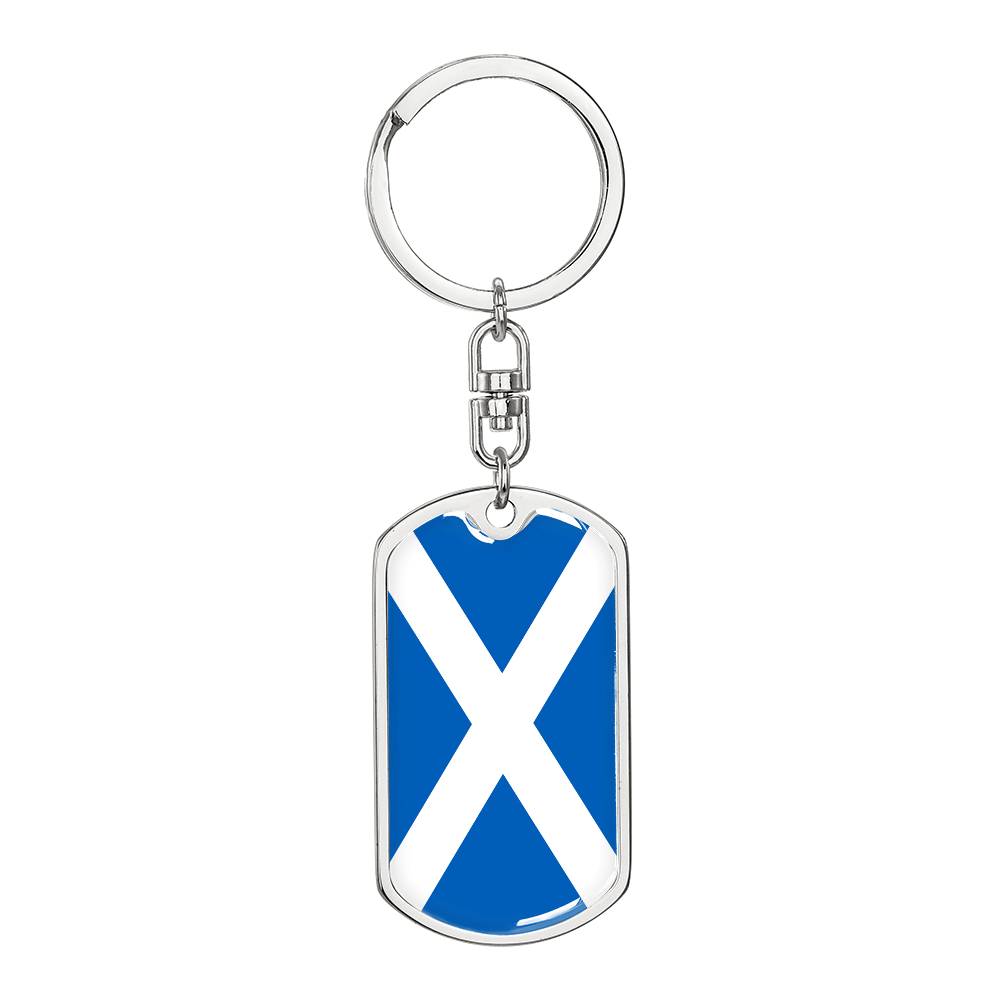 Scottish Flag - Luxury Dog Tag Keychain