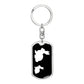 Mama Rabbit With 1 Kitten v3 - Luxury Dog Tag Keychain