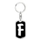 Initial F v3b - Luxury Dog Tag Keychain