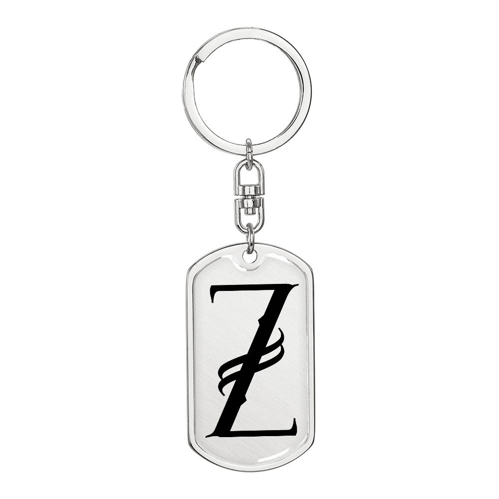 Initial Z v001-11 - Luxury Dog Tag Keychain