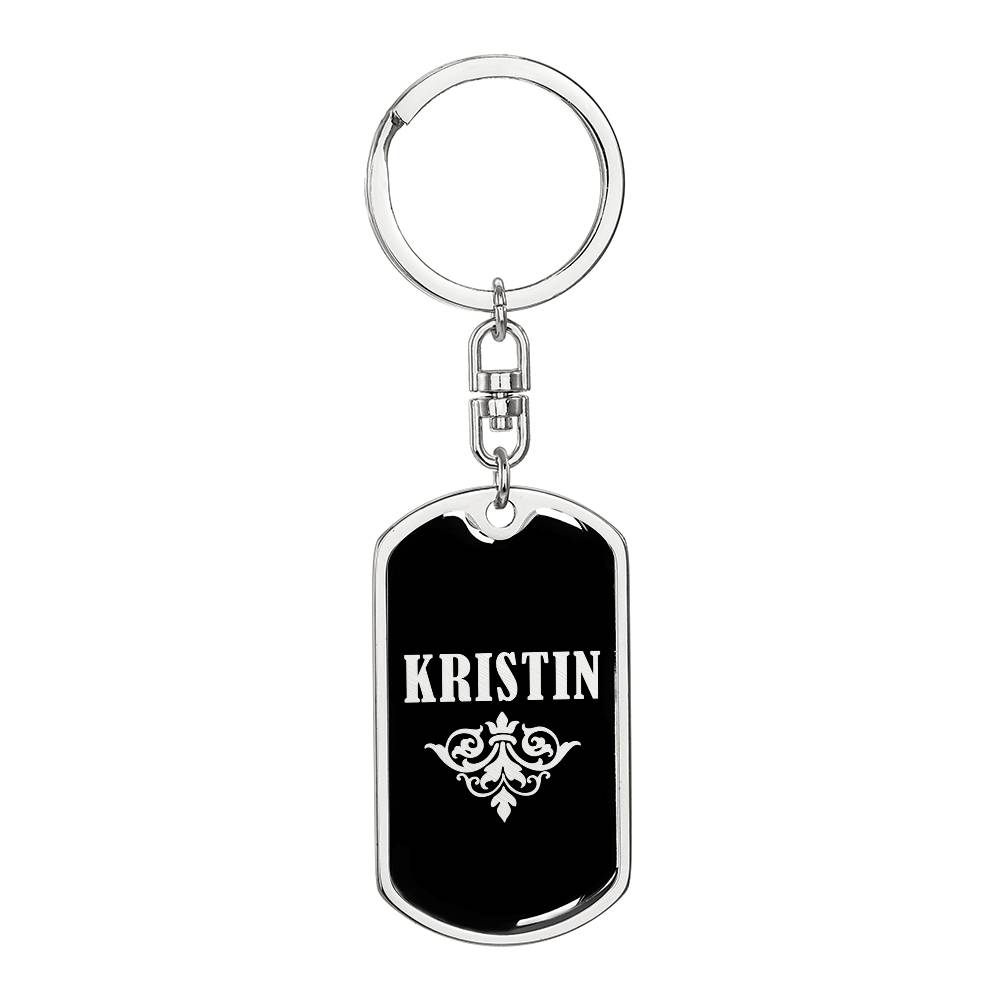Kristin v02a - Luxury Dog Tag Keychain