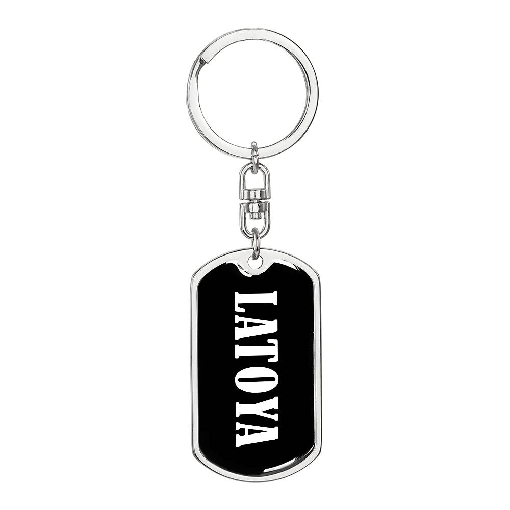 Latoya v01w - Luxury Dog Tag Keychain