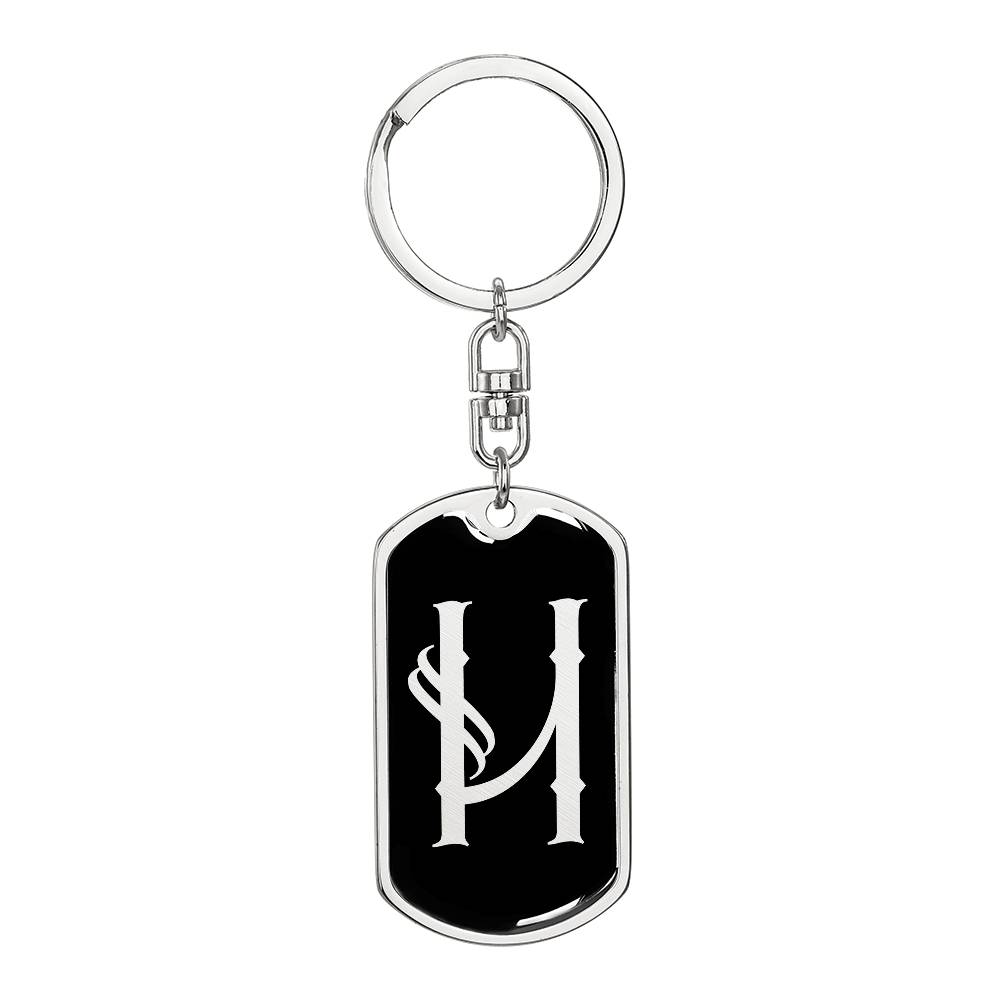 Initial H v001-12 - Luxury Dog Tag Keychain