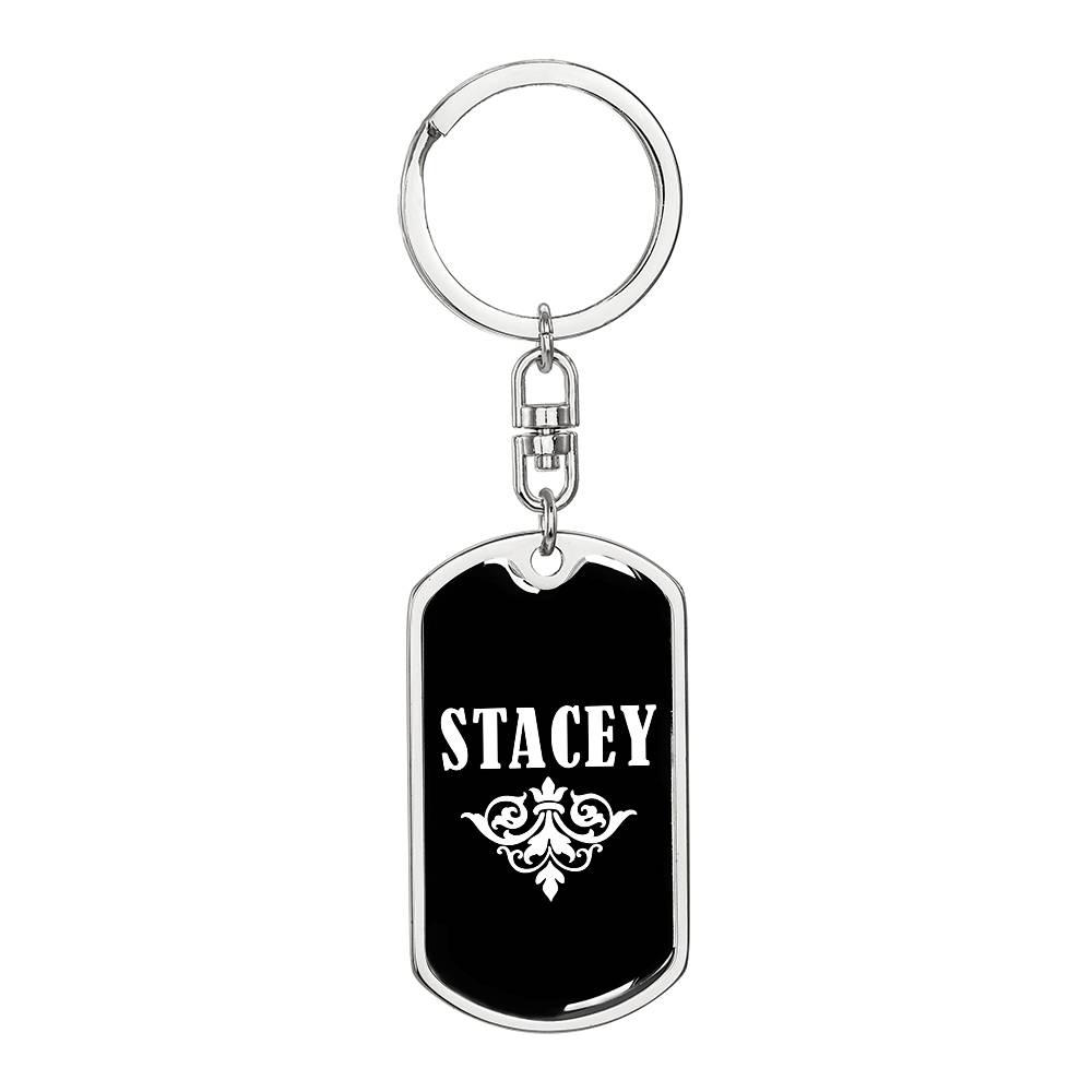 Stacey v03a - Luxury Dog Tag Keychain