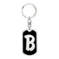 Initial B v2b - Luxury Dog Tag Keychain