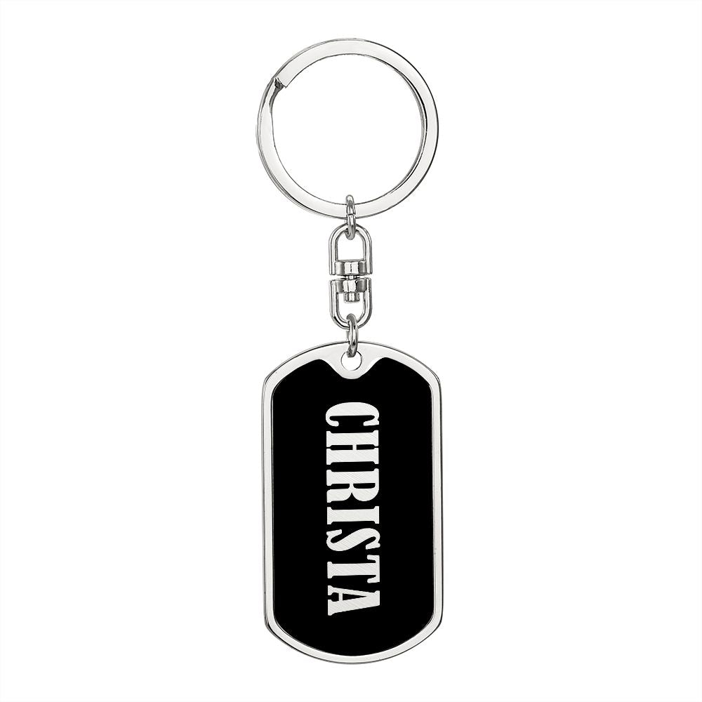 Christa v02 - Luxury Dog Tag Keychain