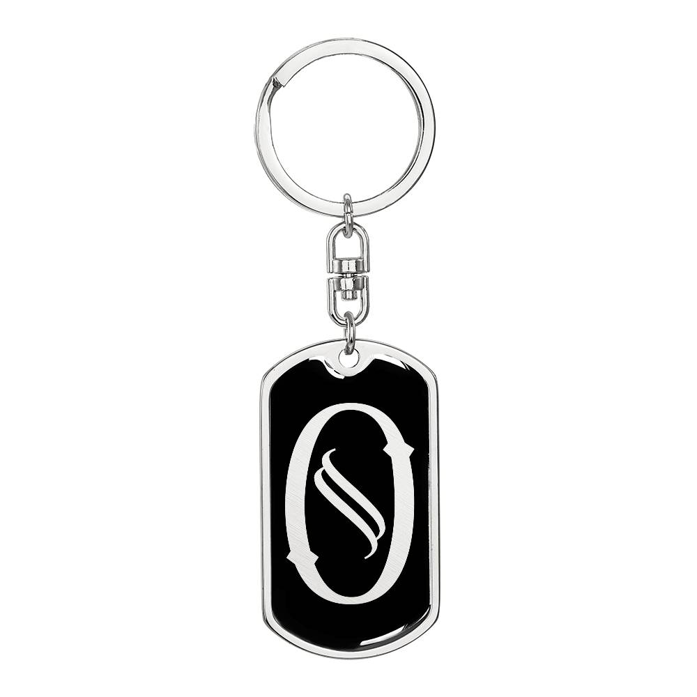 Initial O v001-12 - Luxury Dog Tag Keychain