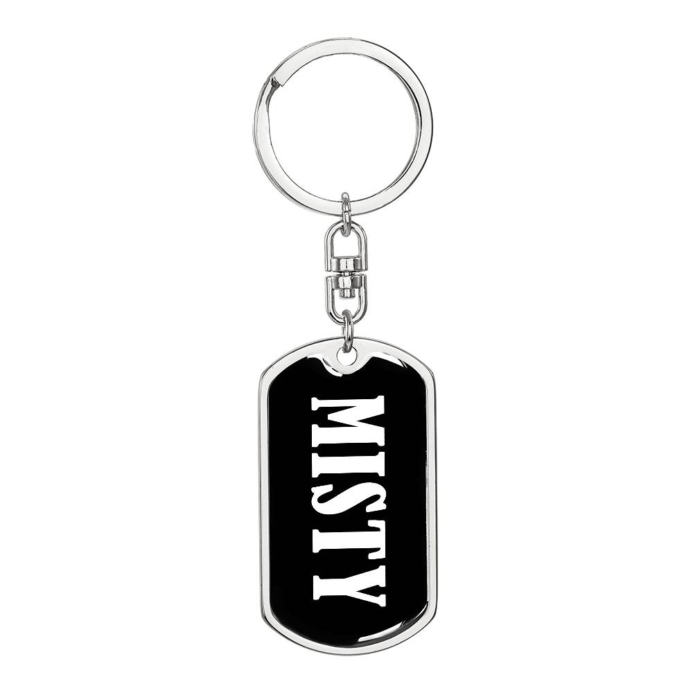 Misty v01w - Luxury Dog Tag Keychain
