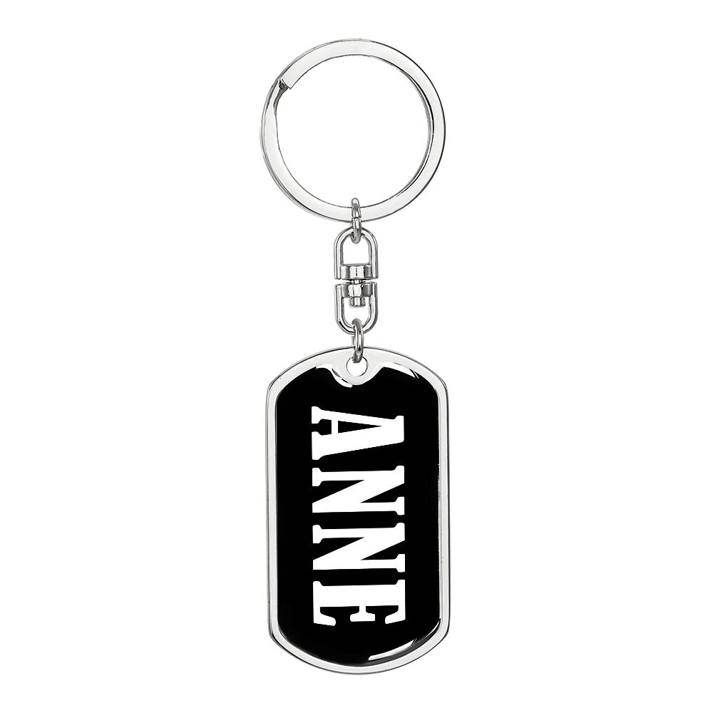 Anne v01w - Luxury Dog Tag Keychain