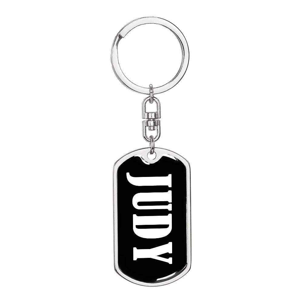 Judy v01w - Luxury Dog Tag Keychain