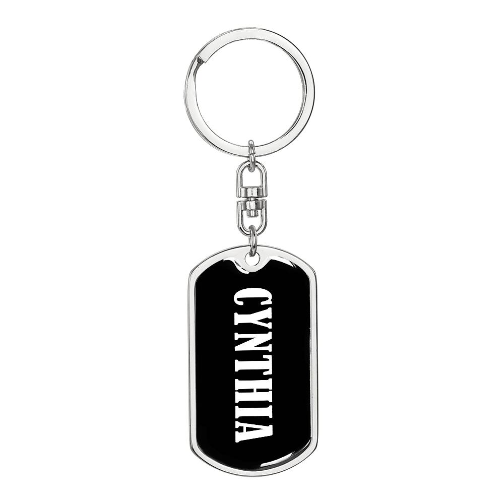 Cynthia v01w - Luxury Dog Tag Keychain