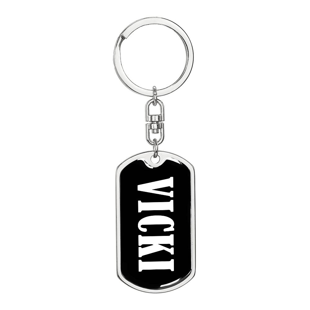 Vicki v01w - Luxury Dog Tag Keychain