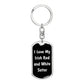 Love My Irish Red and White Setter v6 - Luxury Dog Tag Keychain