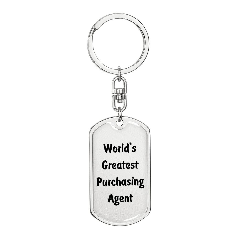 World's Greatest Purchasing Agent - Luxury Dog Tag Keychain