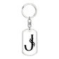 Initial J v001-14 - Luxury Dog Tag Keychain