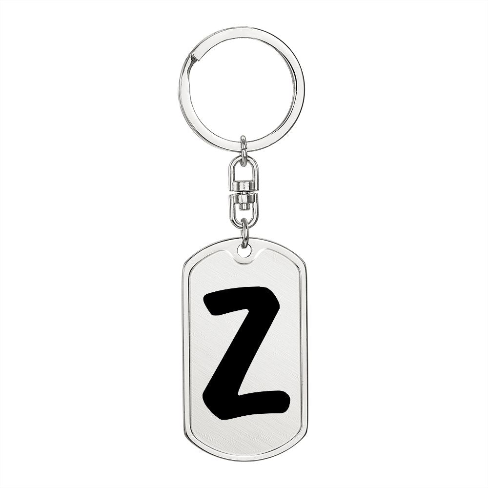 Initial Z v1b - Luxury Dog Tag Keychain