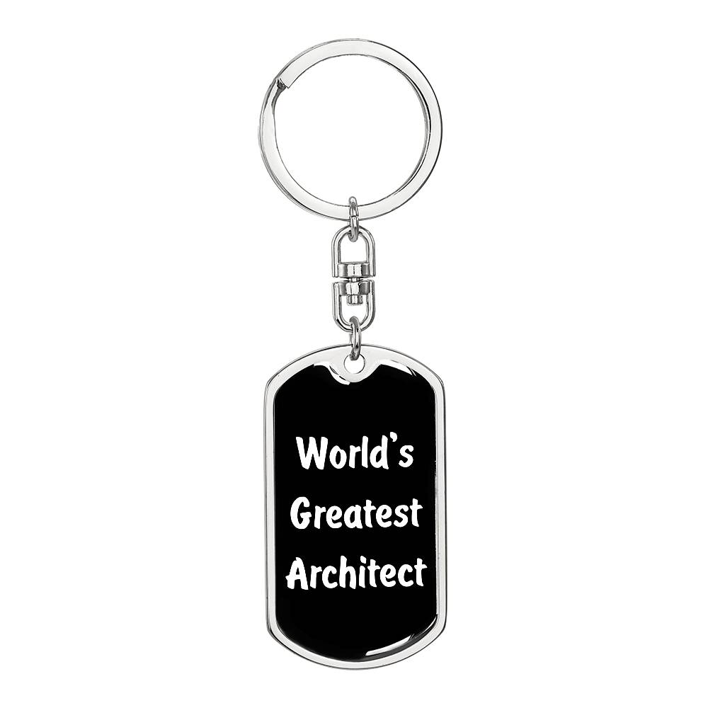 World's Greatest Architect v3 - Luxury Dog Tag Keychain