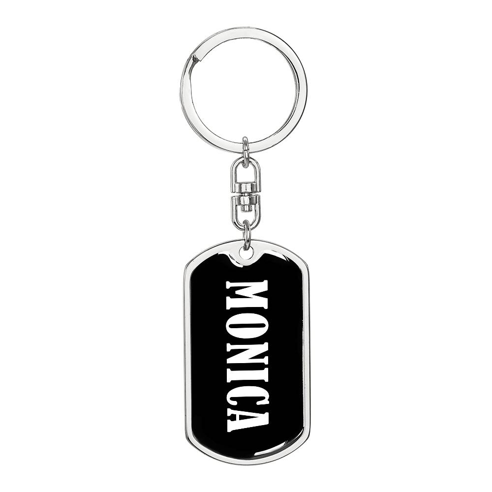 Monica v01w - Luxury Dog Tag Keychain