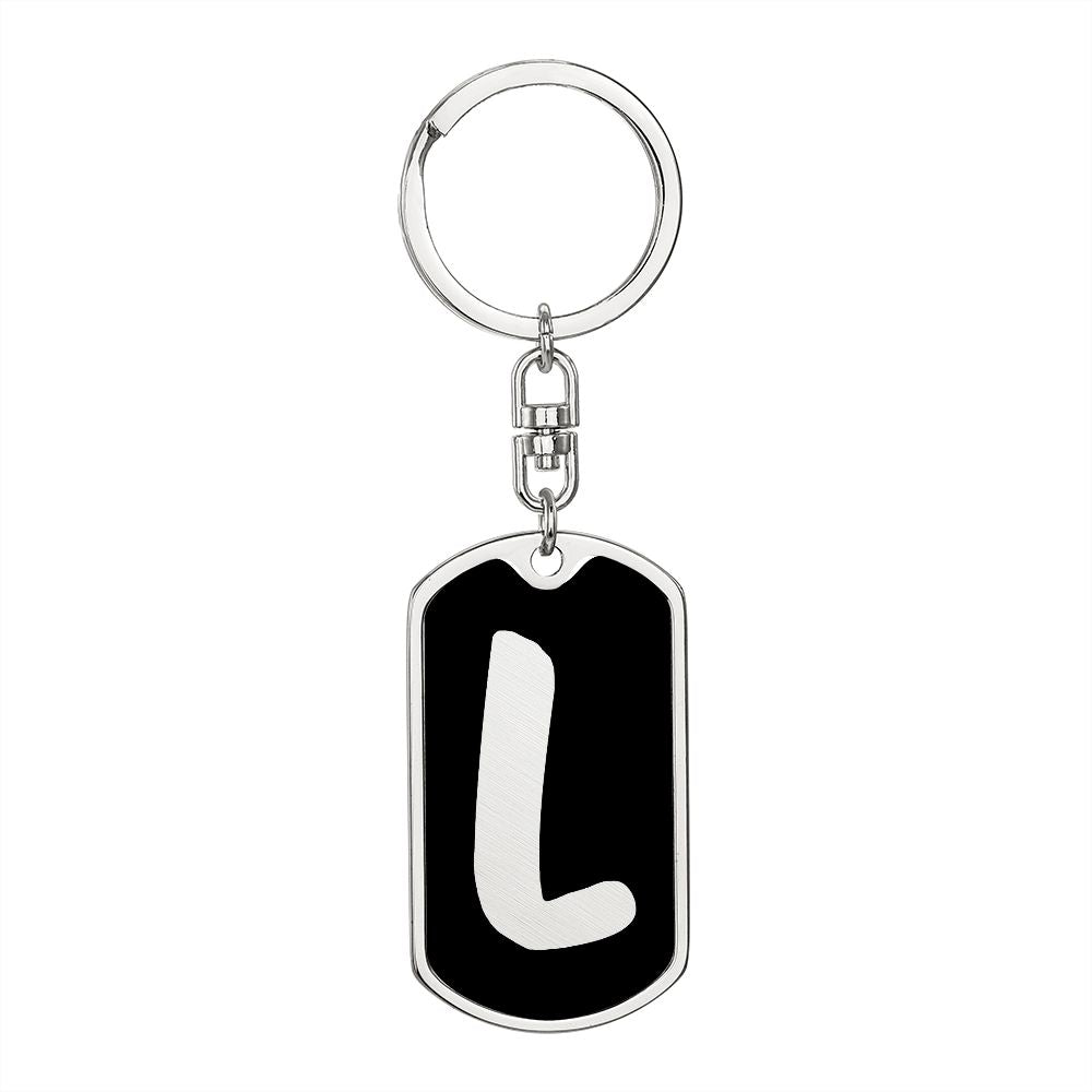 Initial L v2b - Luxury Dog Tag Keychain