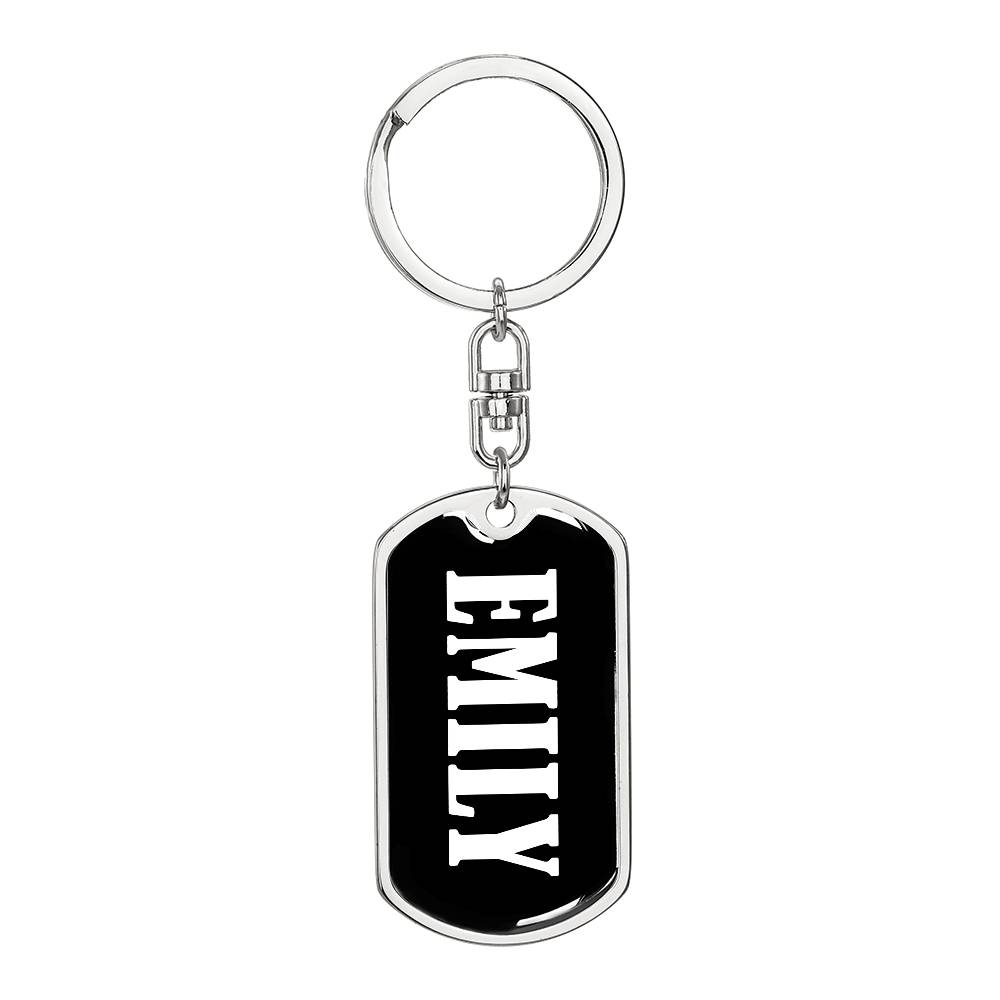 Emily v01w - Luxury Dog Tag Keychain