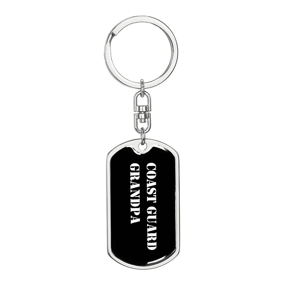 Coast Guard Grandpa v3 - Luxury Dog Tag Keychain
