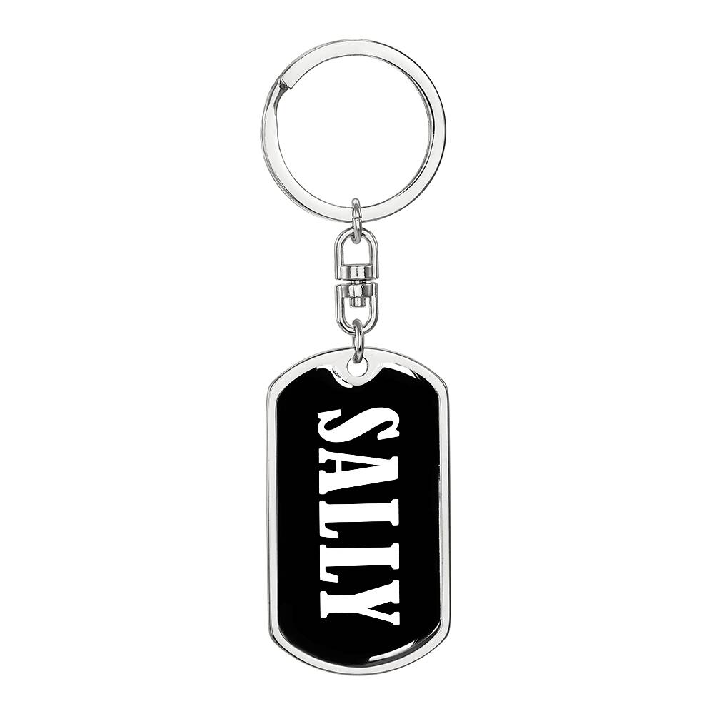 Sally v01w - Luxury Dog Tag Keychain