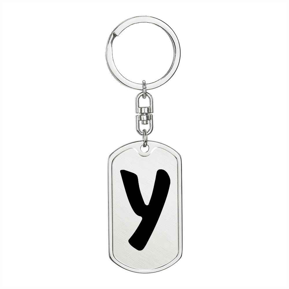 Initial Y v1b - Luxury Dog Tag Keychain