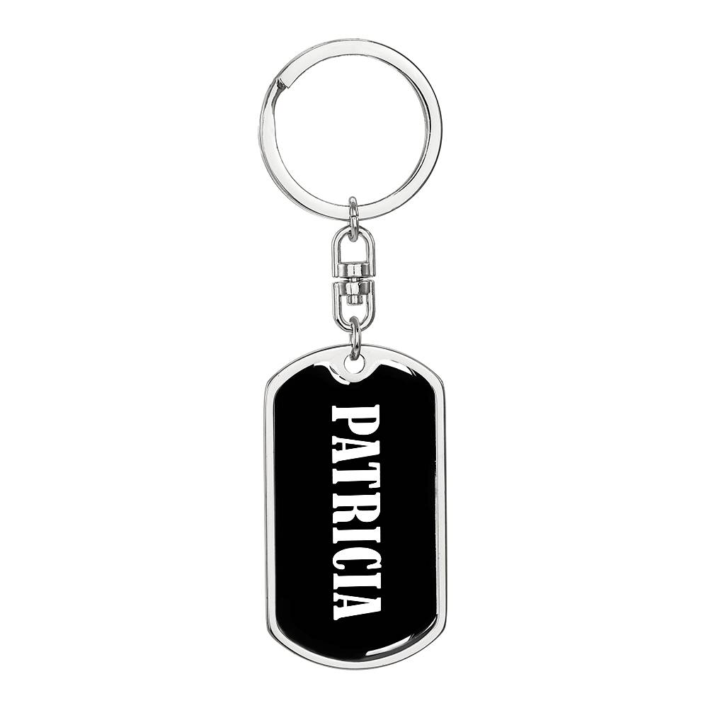 Patricia v01w - Luxury Dog Tag Keychain