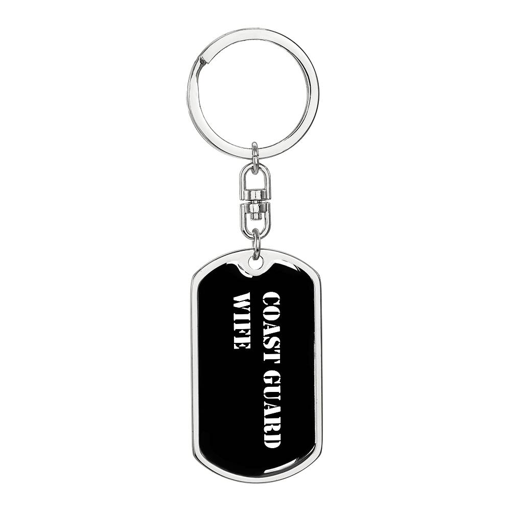 Coast Guard Wife v3 - Luxury Dog Tag Keychain