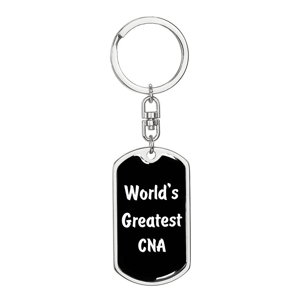 World's Greatest CNA v3 - Luxury Dog Tag Keychain
