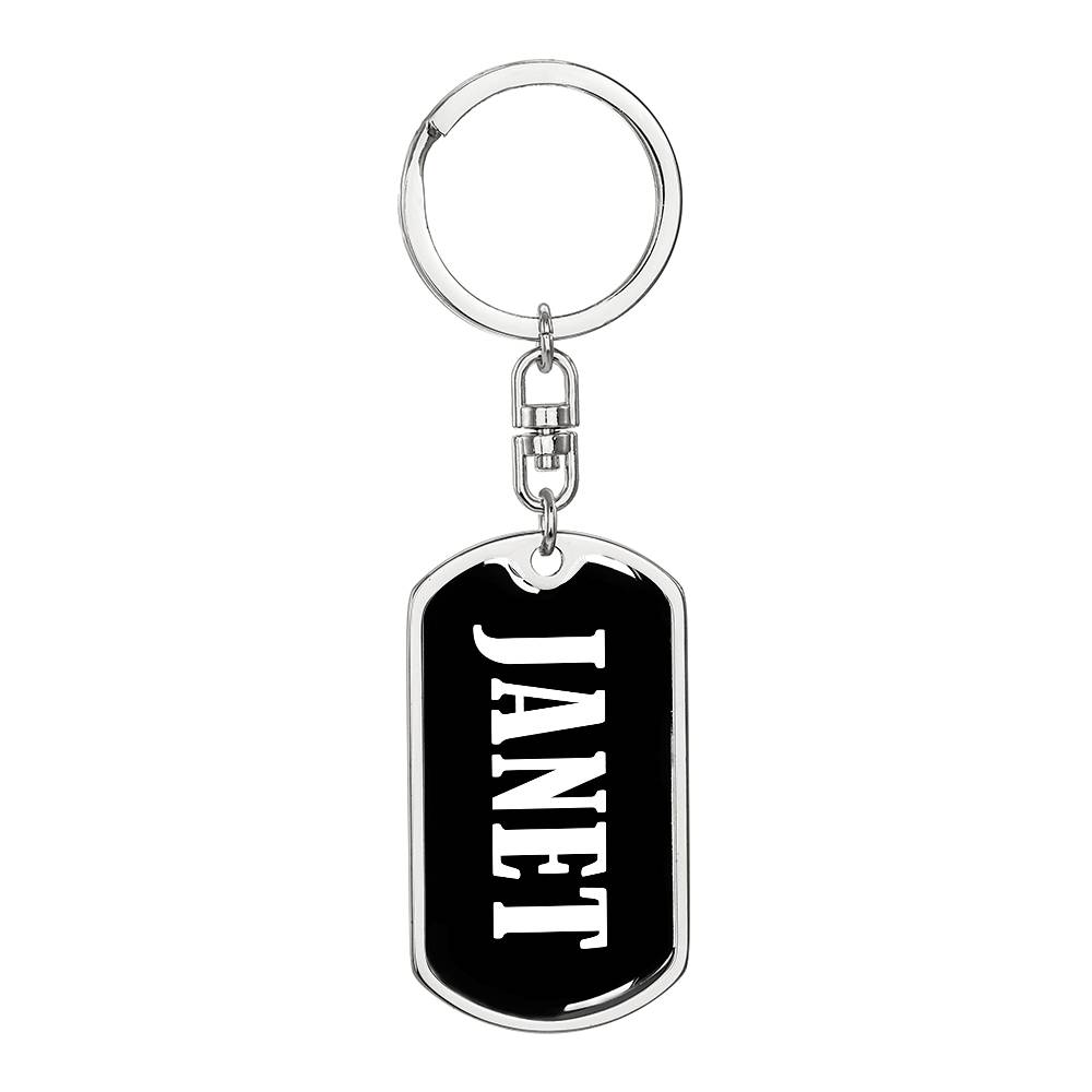 Janet v01w - Luxury Dog Tag Keychain
