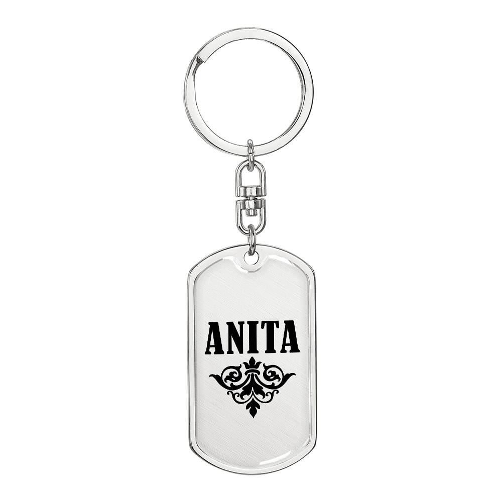 Anita v01a - Luxury Dog Tag Keychain