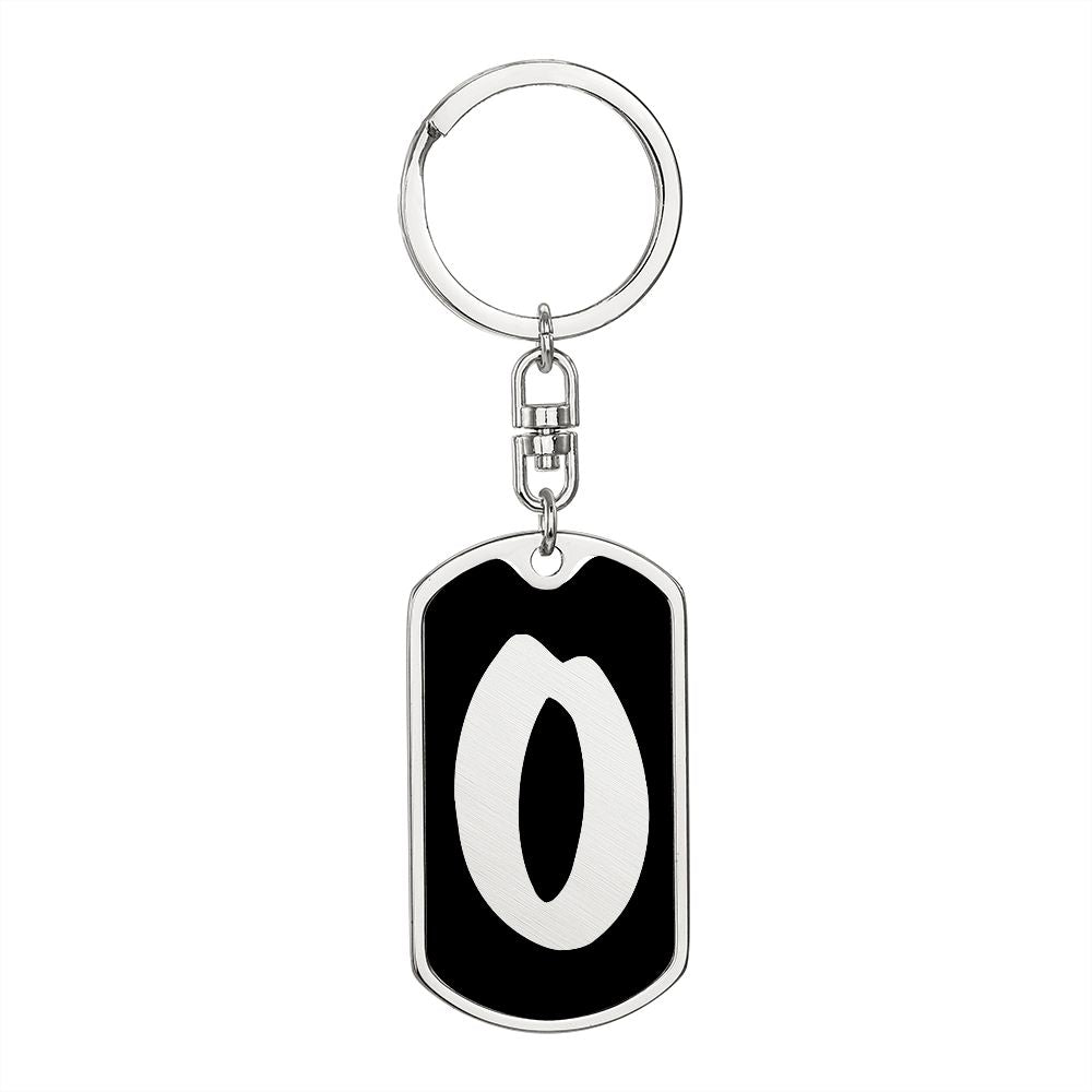 Initial O v2b - Luxury Dog Tag Keychain