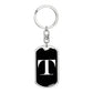 Initial T v3a - Luxury Dog Tag Keychain