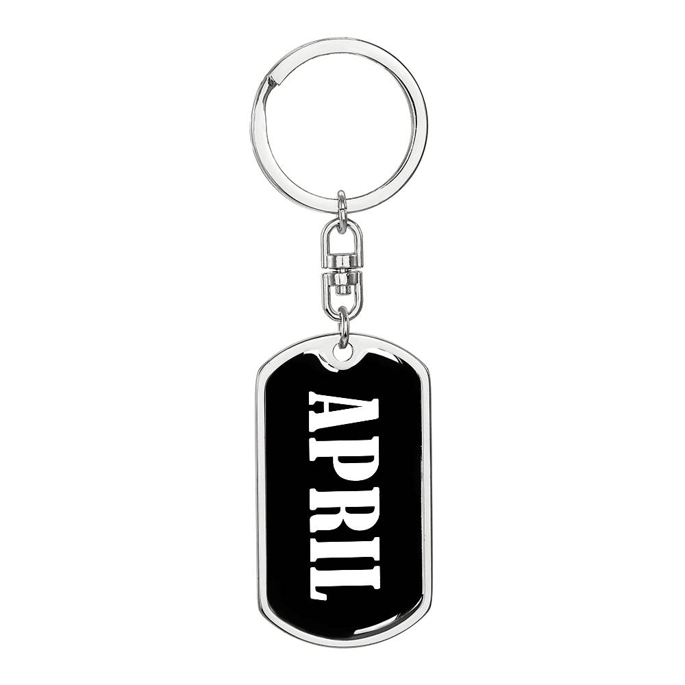 April v01w - Luxury Dog Tag Keychain