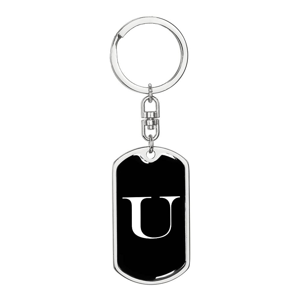 Initial U v3a - Luxury Dog Tag Keychain