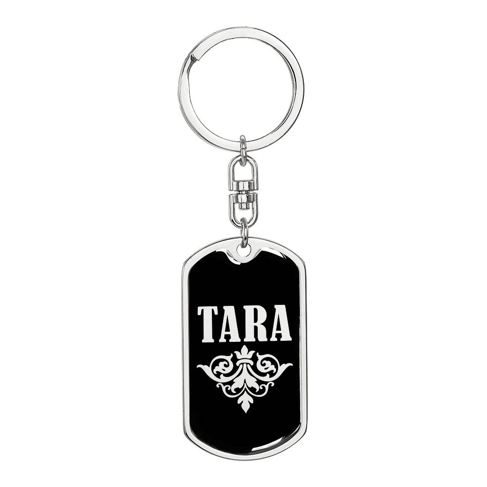 Tara v02a - Luxury Dog Tag Keychain