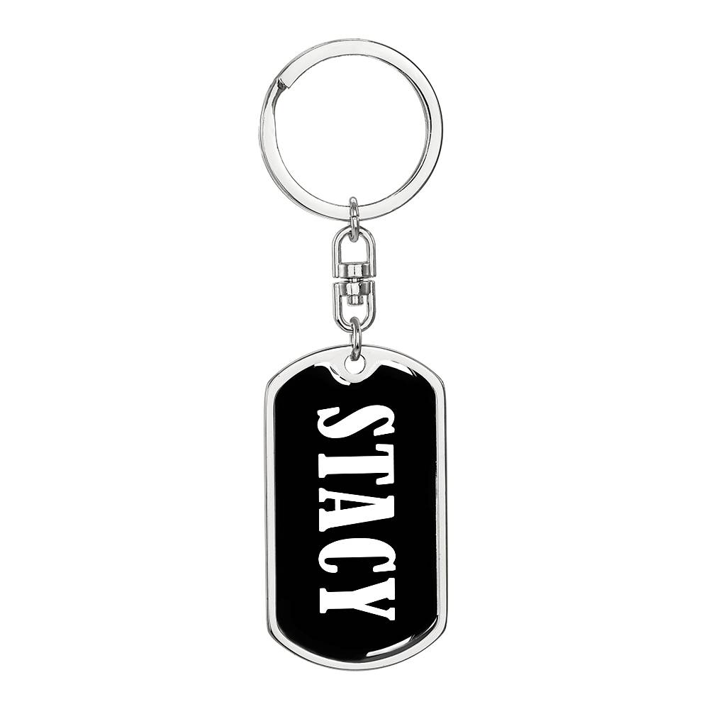 Stacy v01w - Luxury Dog Tag Keychain