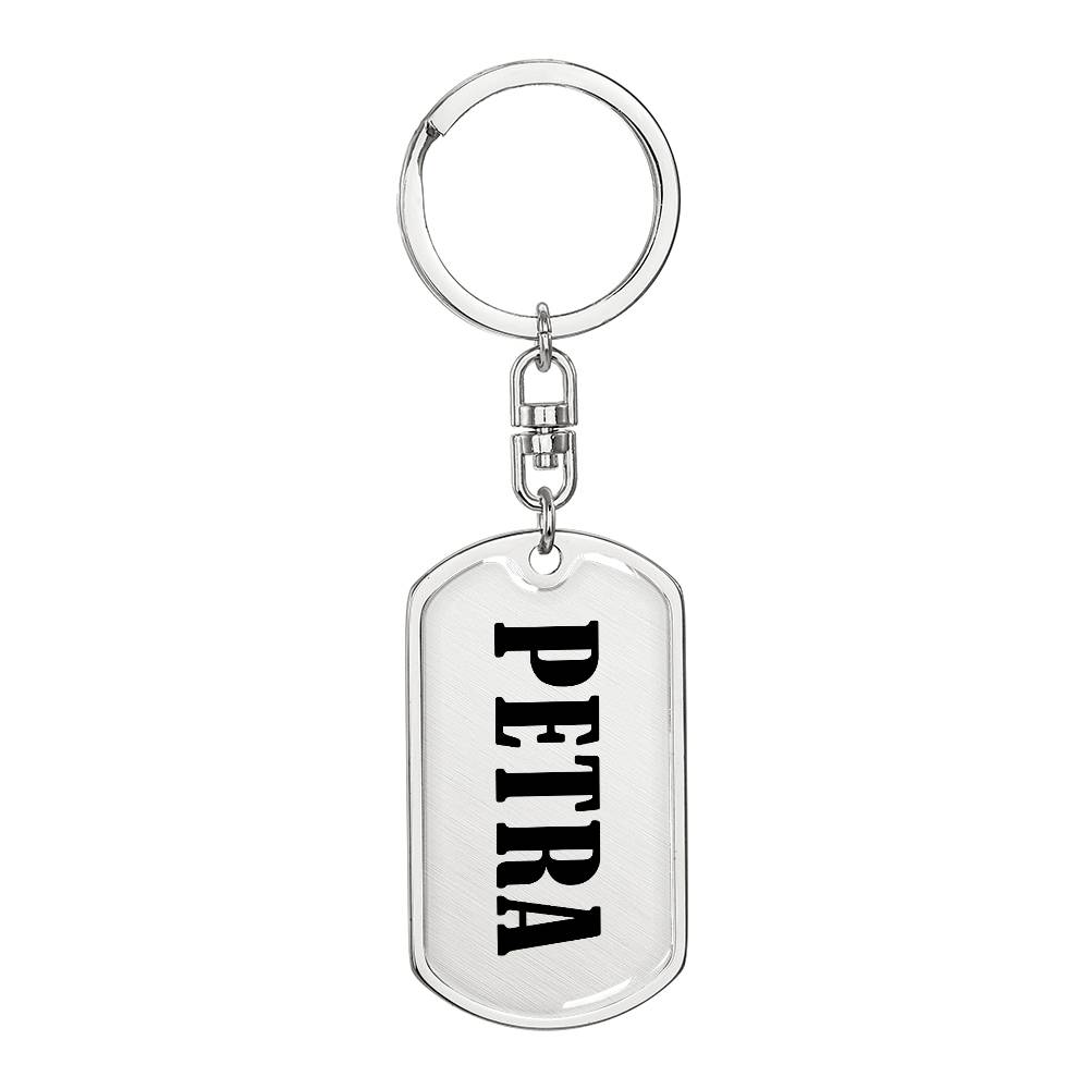 Petra v01 - Luxury Dog Tag Keychain