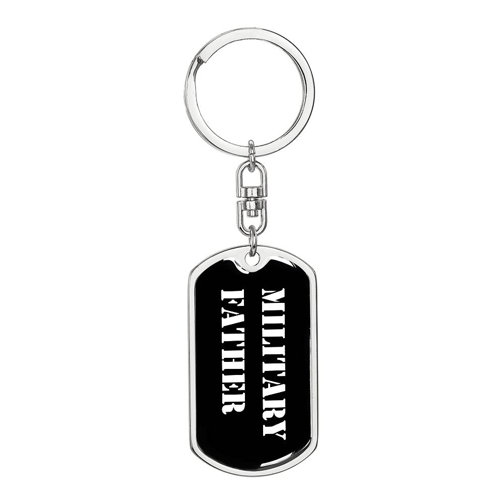 Military Father v3 - Luxury Dog Tag Keychain