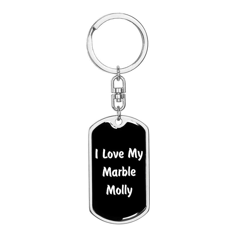 Love My Marble Molly v3 - Luxury Dog Tag Keychain