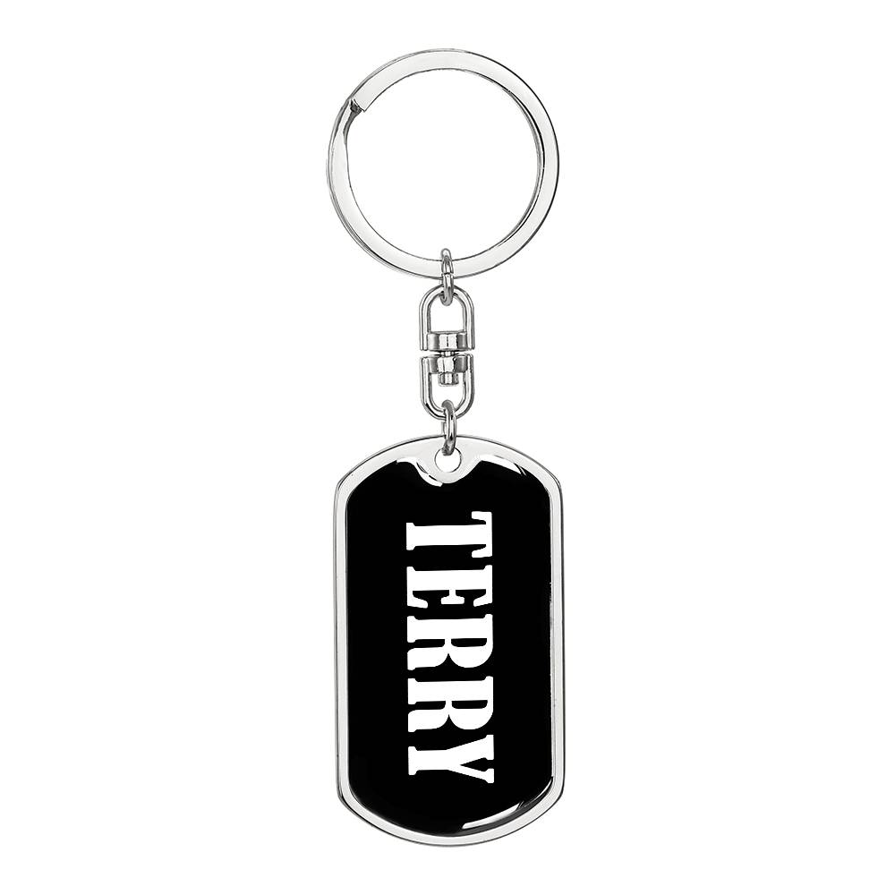 Terry v01w - Luxury Dog Tag Keychain