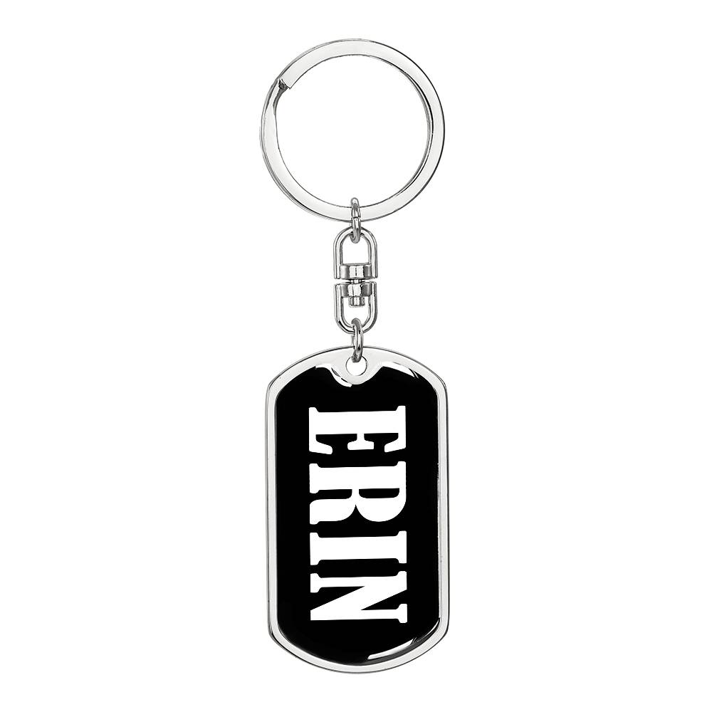 Erin v01w - Luxury Dog Tag Keychain