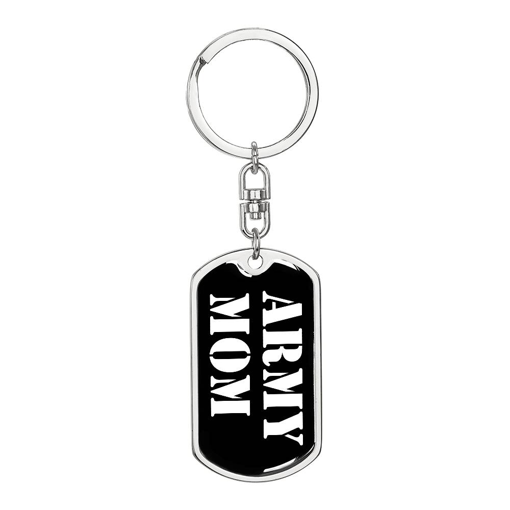Army Mom v3 - Luxury Dog Tag Keychain