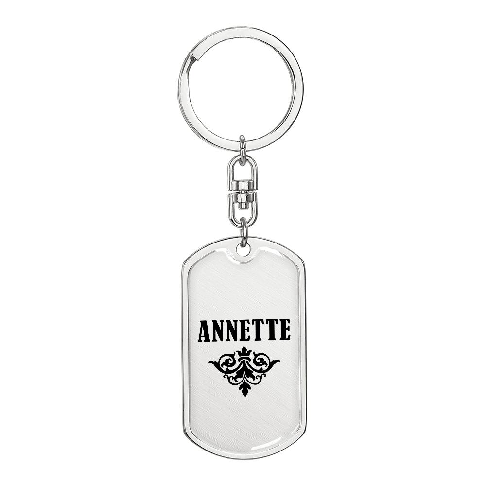 Annette v01a - Luxury Dog Tag Keychain