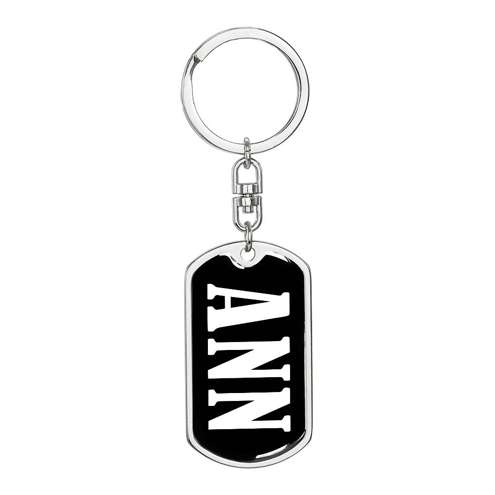 Ann v01w - Luxury Dog Tag Keychain