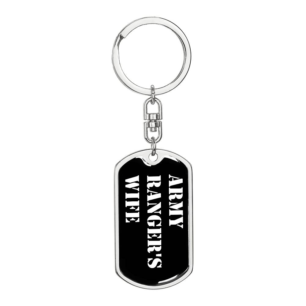 Army Ranger's Wife v3 - Luxury Dog Tag Keychain