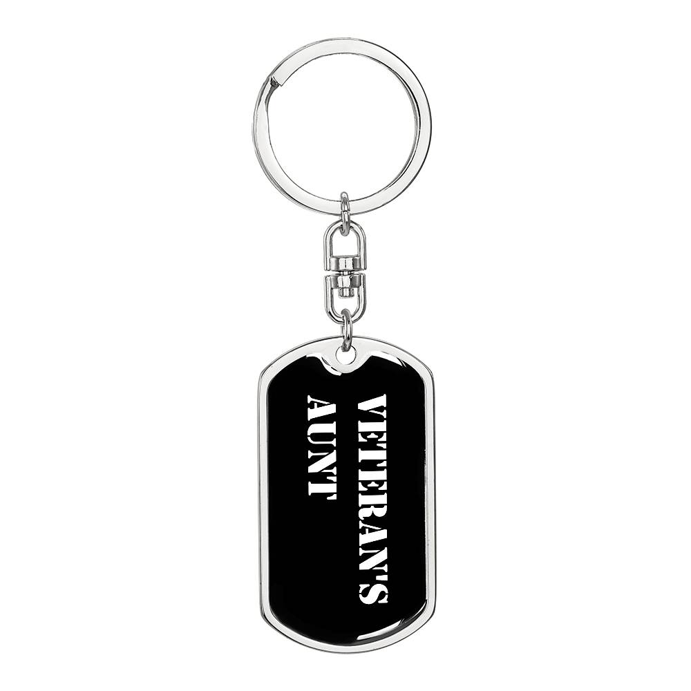 Veteran's Aunt v3 - Luxury Dog Tag Keychain